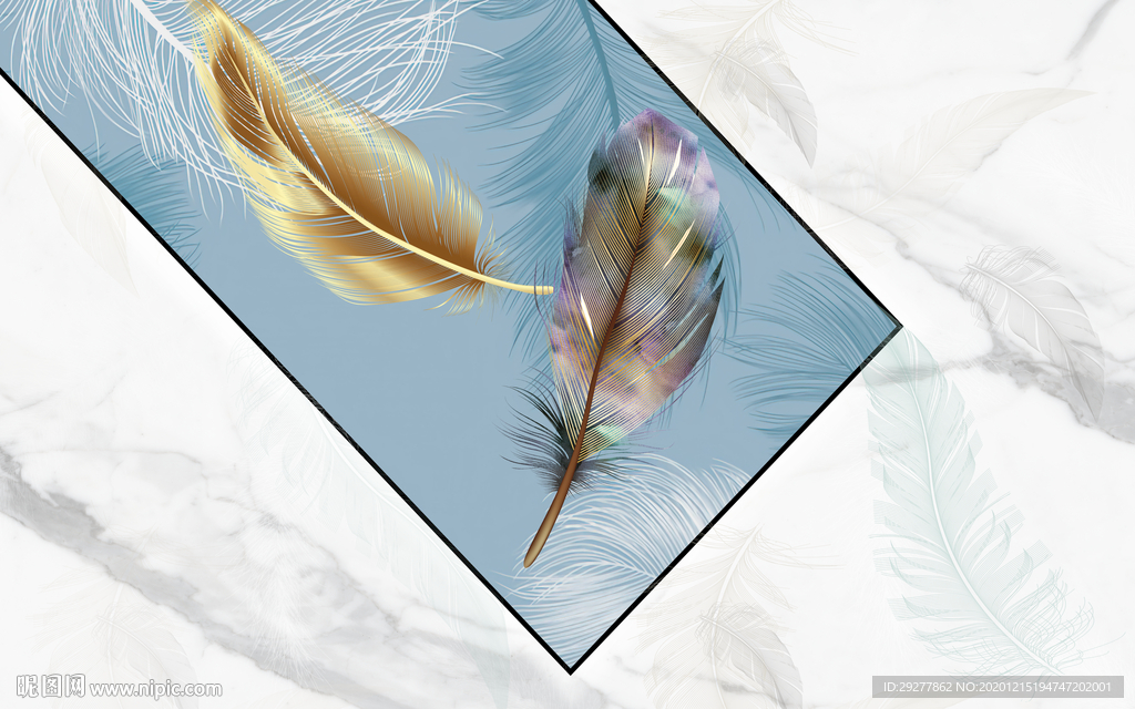 客厅悬空背景墙画 TIF分层