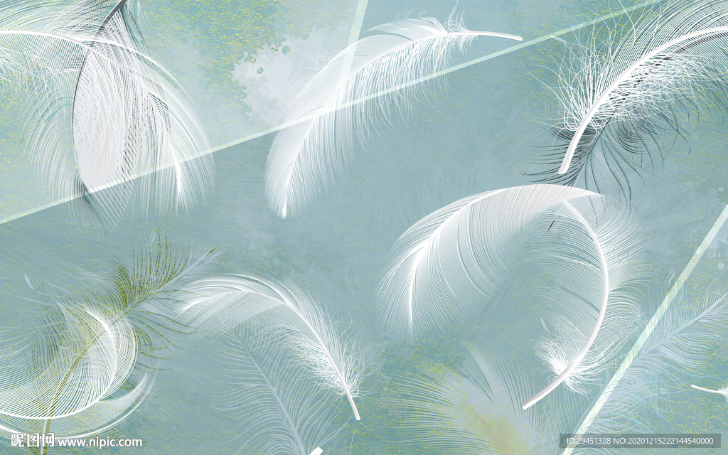 羽毛欧式简约背景 TIF分层