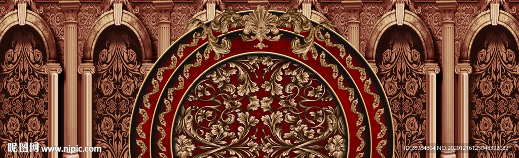 红色欧式婚礼背景