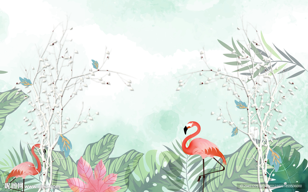 简约欧式背景墙画 TIF分层