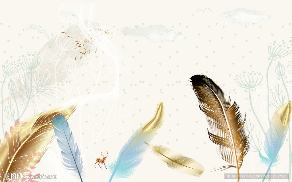 高清 欧式背景墙画 TIF分层