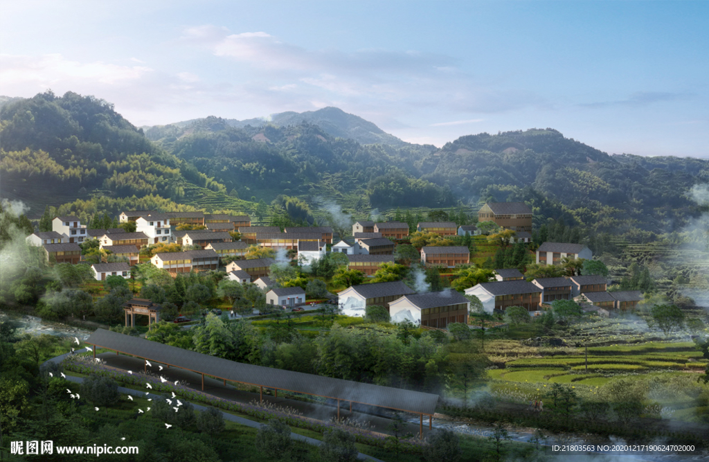 景观效果图乡村效果图农村效果图