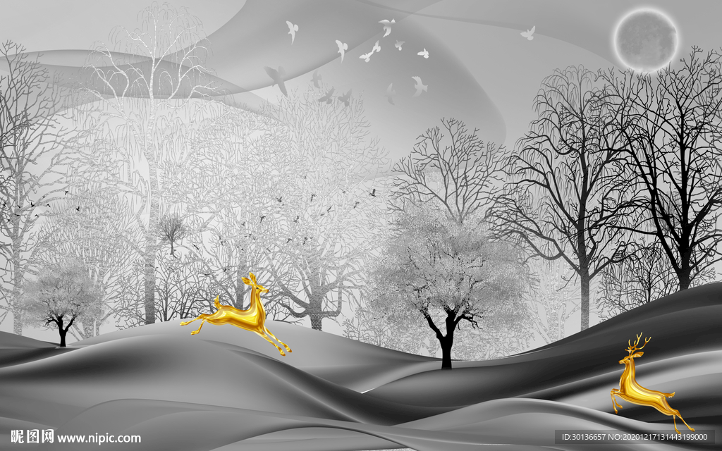 大气唯美中式山水 TIF分层