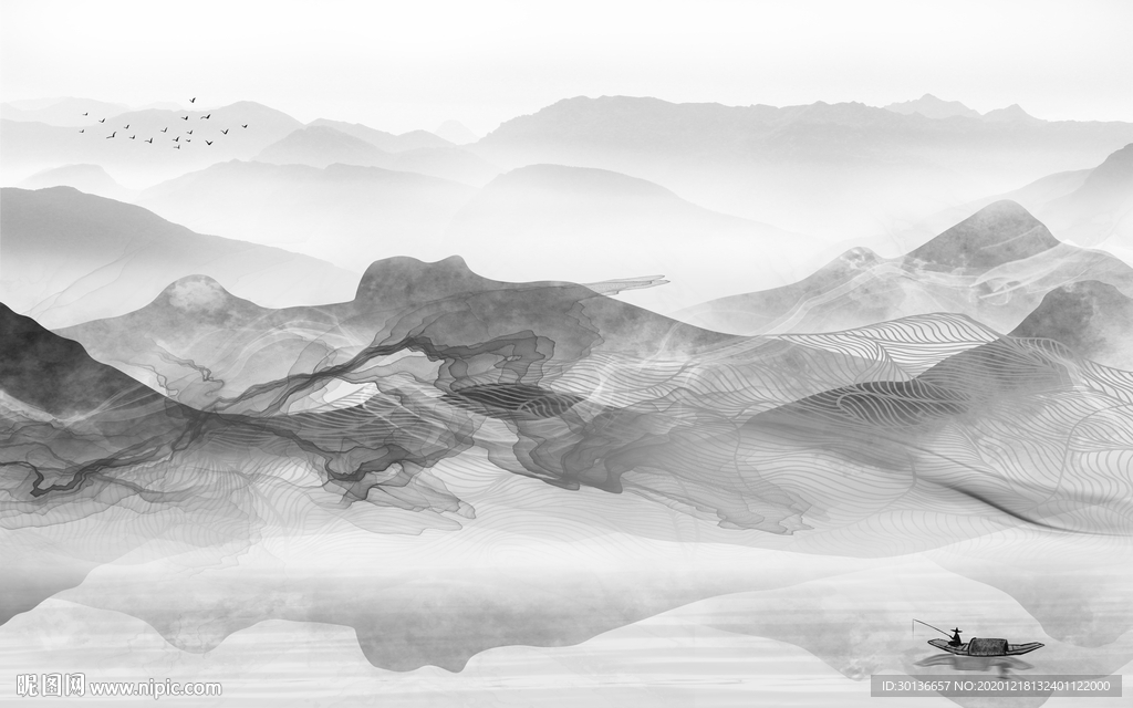 爆款高清唯美山水 TIF分层