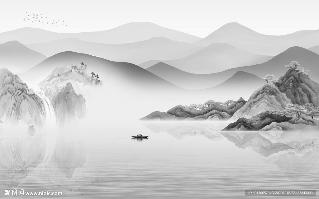 现代高清唯美山水 TIF分层