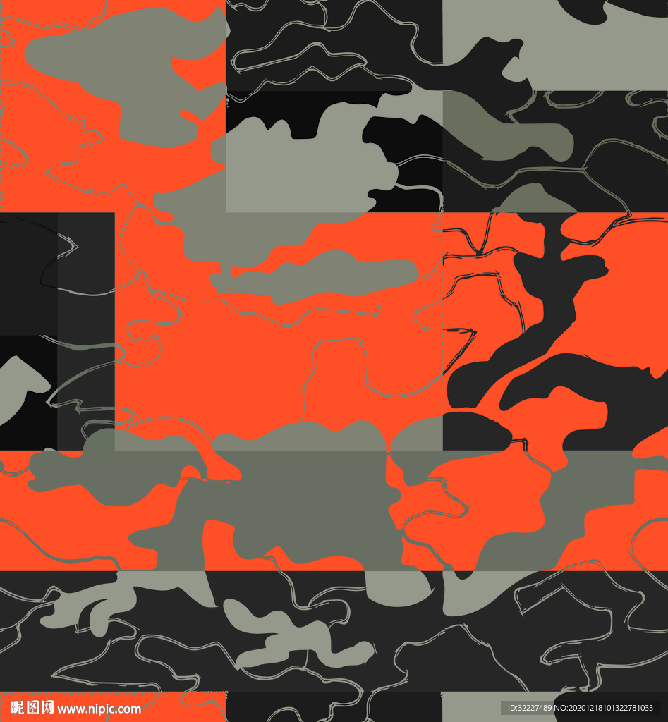 线条 迷彩 几何块