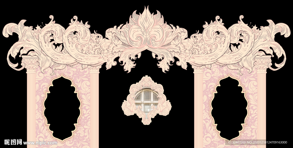 欧式拱门 婚礼背景