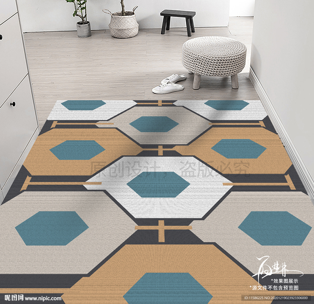 抽象几何地毯地垫