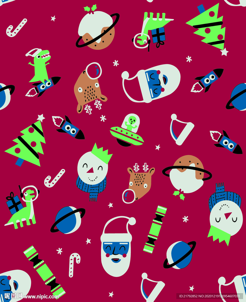 圣诞图片  数码印花图片