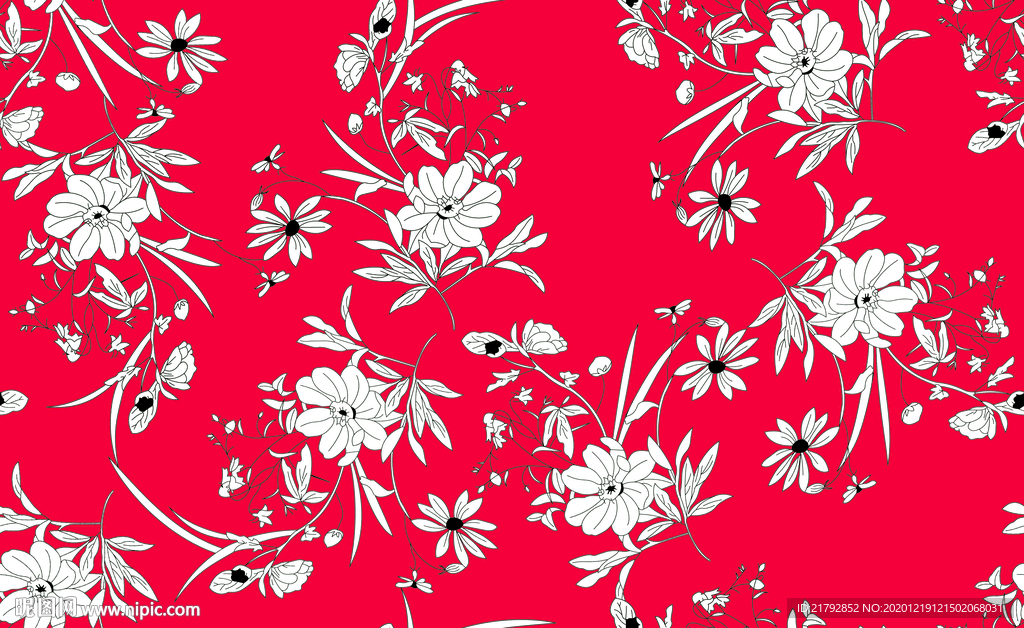 手绘花 数码印花图片 大牌