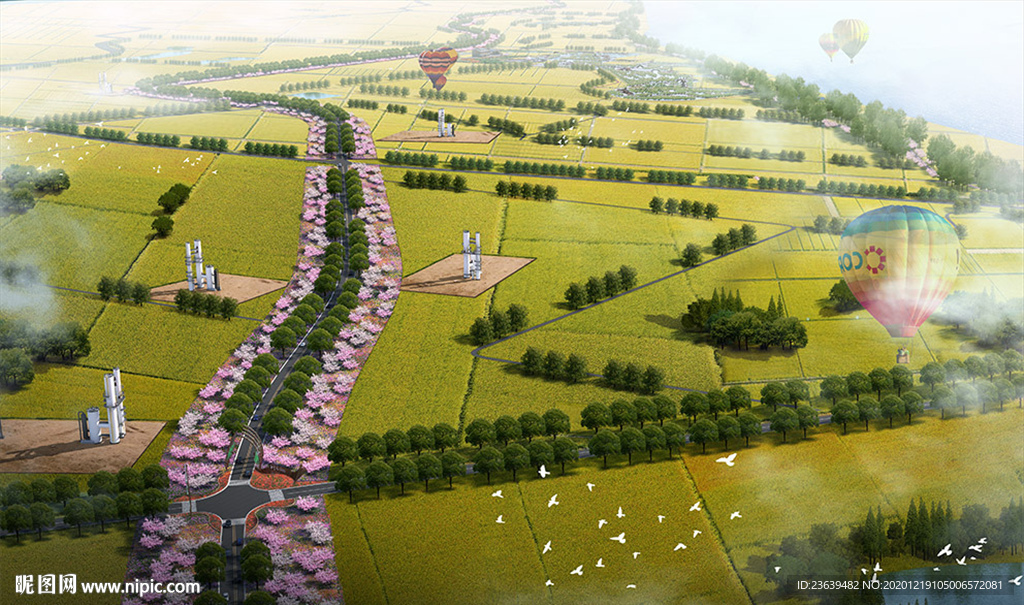 生态田园景观效果图