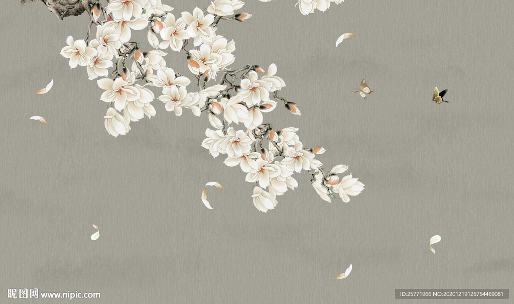 花鸟壁纸花鸟背景墙花鸟隔断屏风