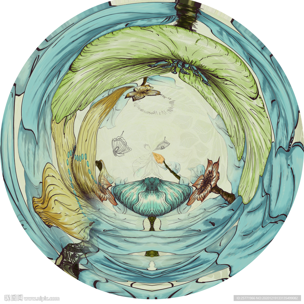 抽象条纹地毯图案设计圆形地毯