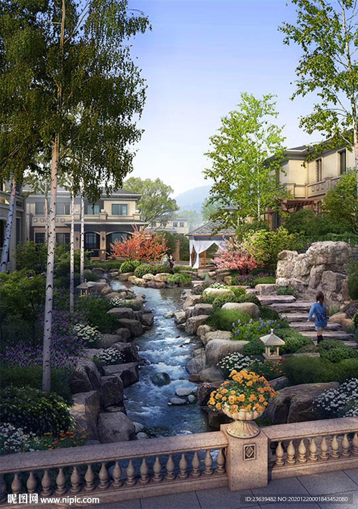 别墅区景观效果图