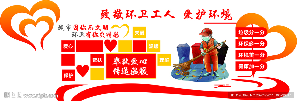 文明城市环卫工人文化墙