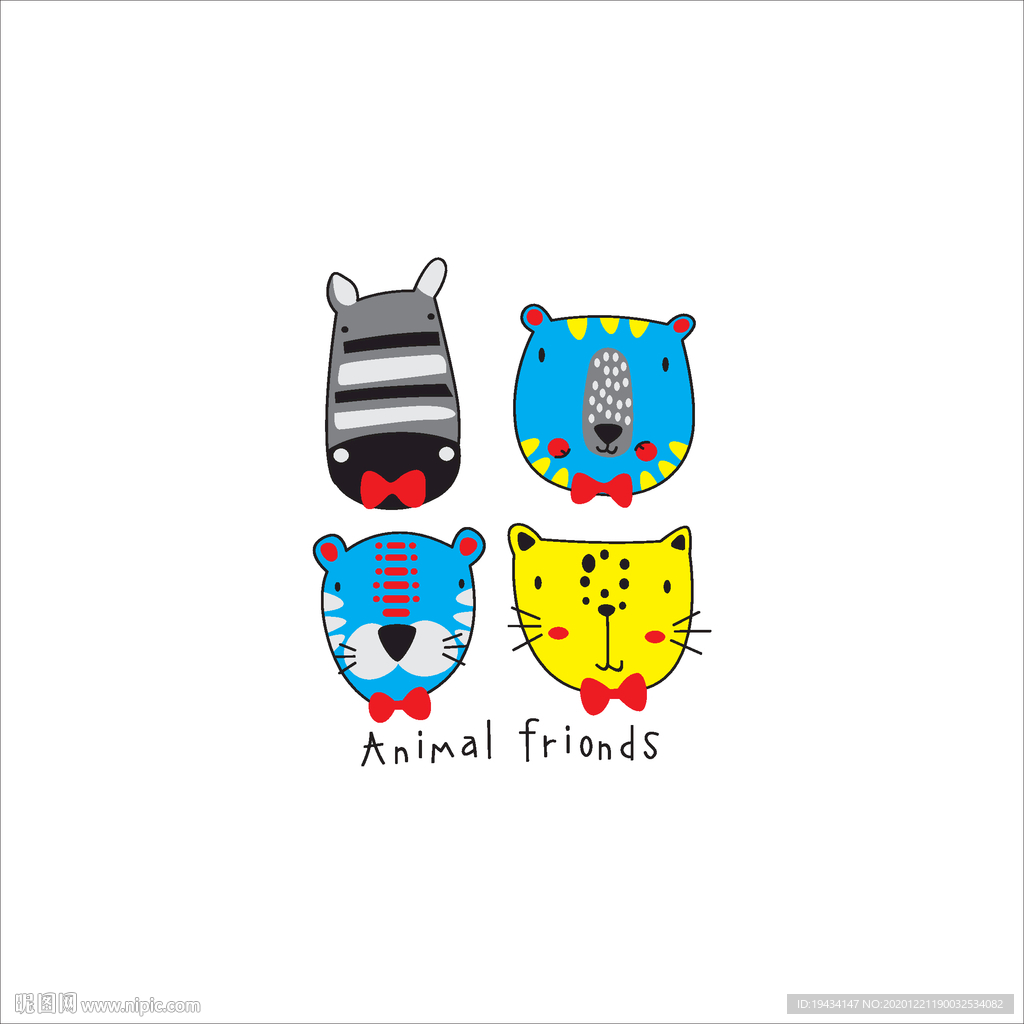 动物卡通 老虎斑马狮子