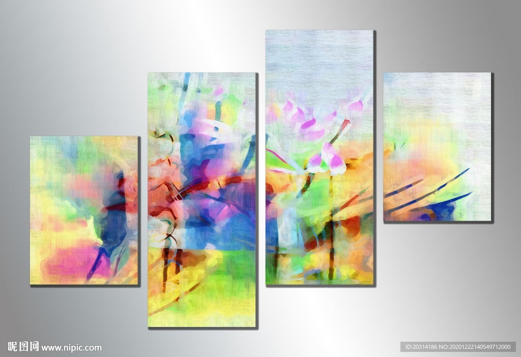 荷花组合装饰画