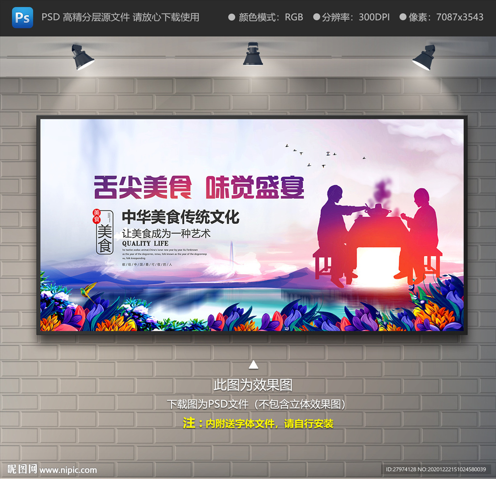 中国美食文化展板