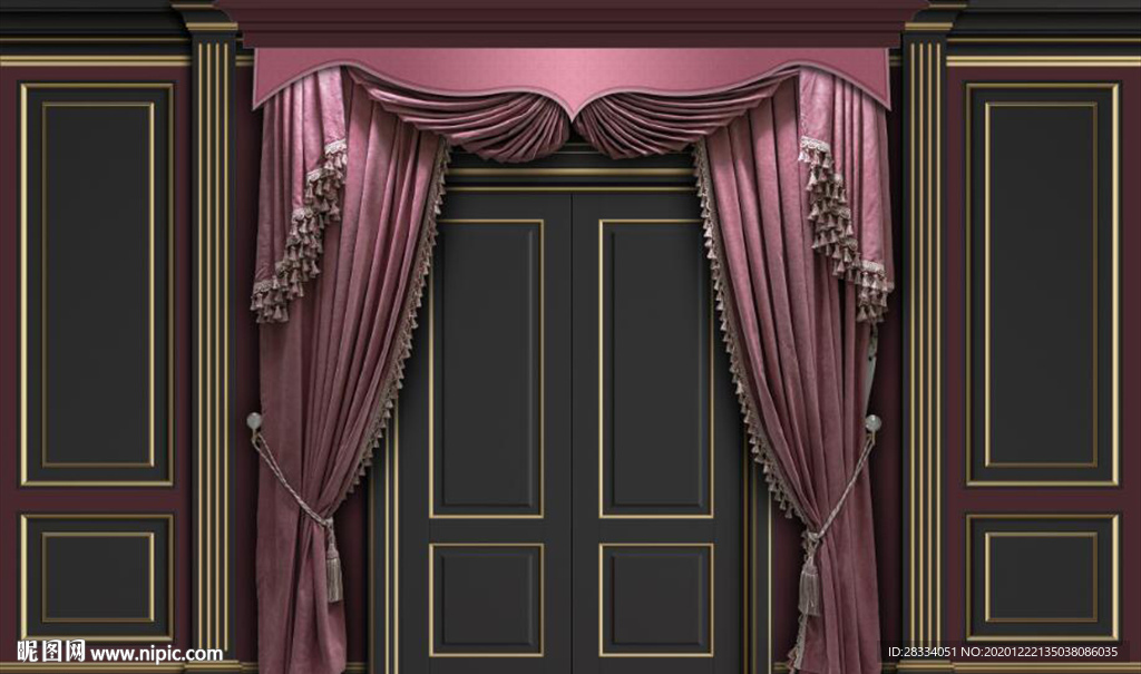 北欧风3D石膏窗帘电视背景墙