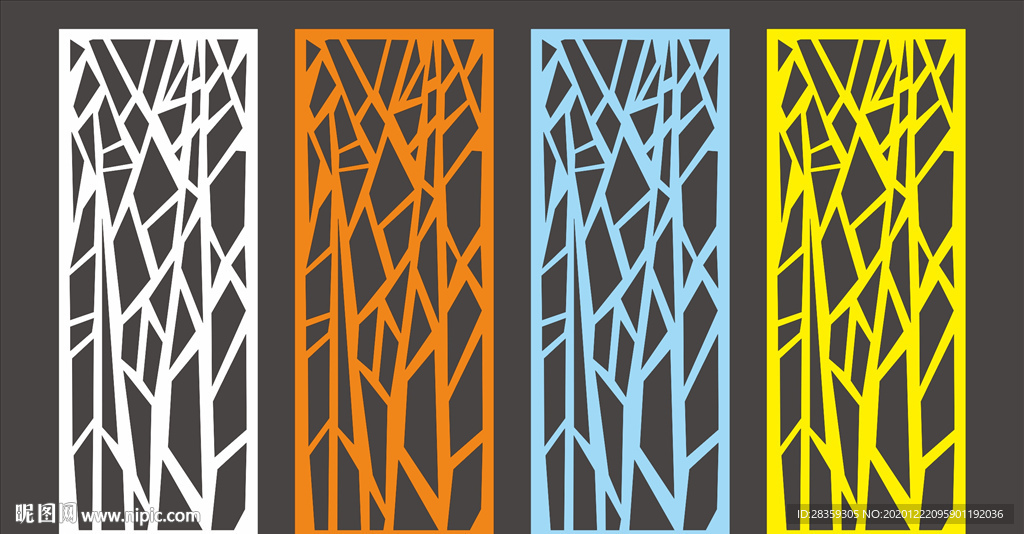 花格 镂空 中式屏风  隔断