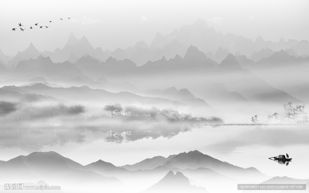 高清 高档意境山水 TIF分层