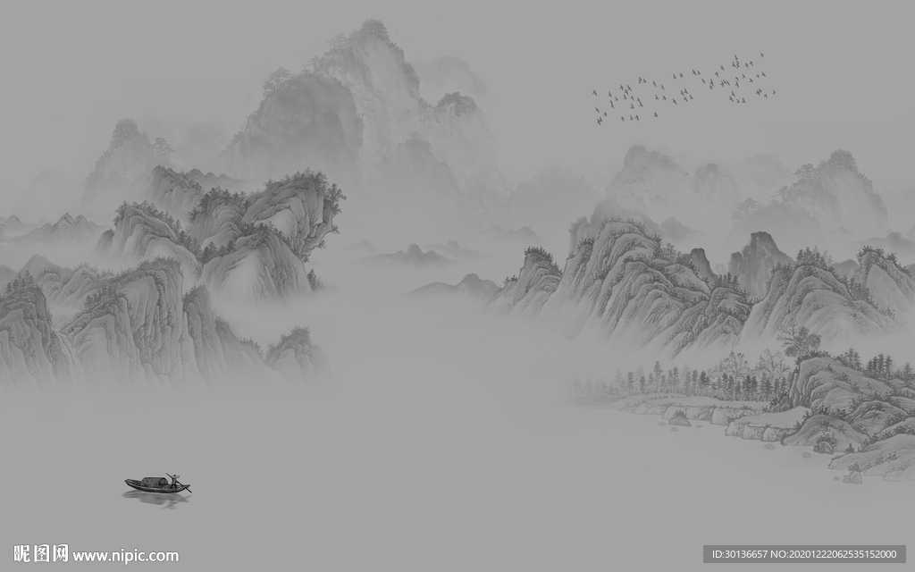 最新高档意境山水 TIF分层