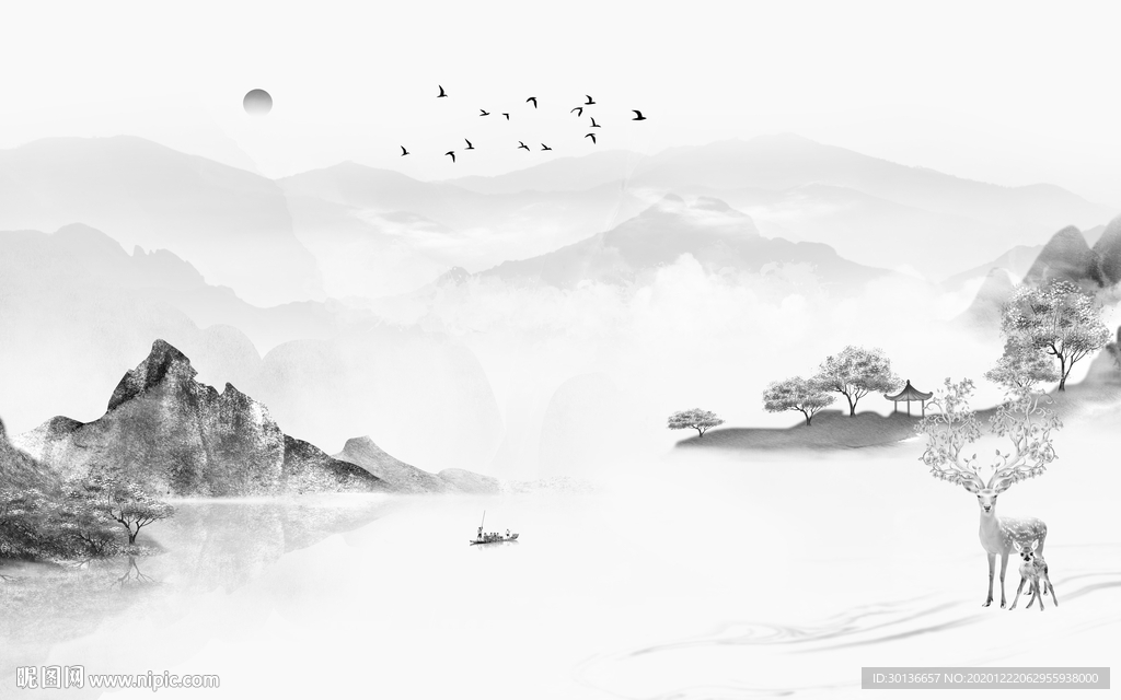 水墨高档意境山水 TIF分层