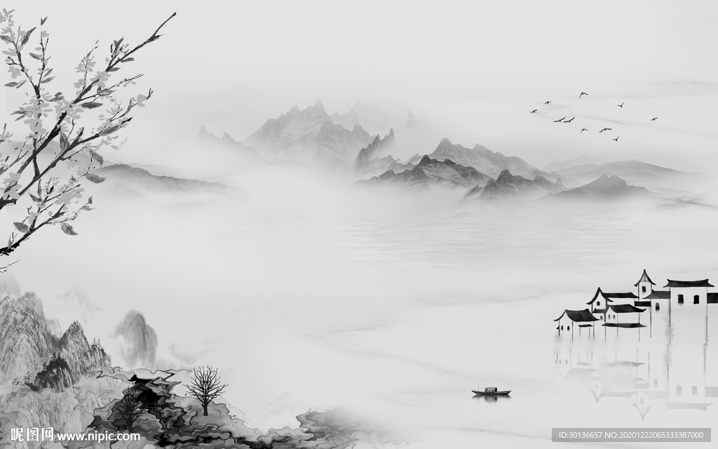 客厅 新款意境山水 TIF分层