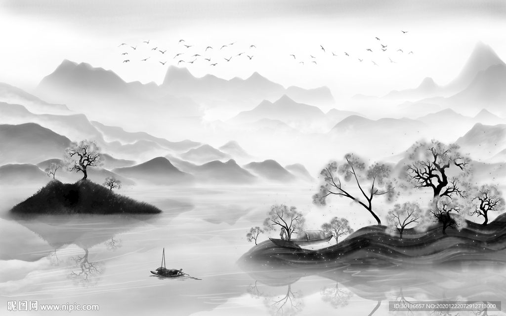 江南新款意境山水 TIF分层