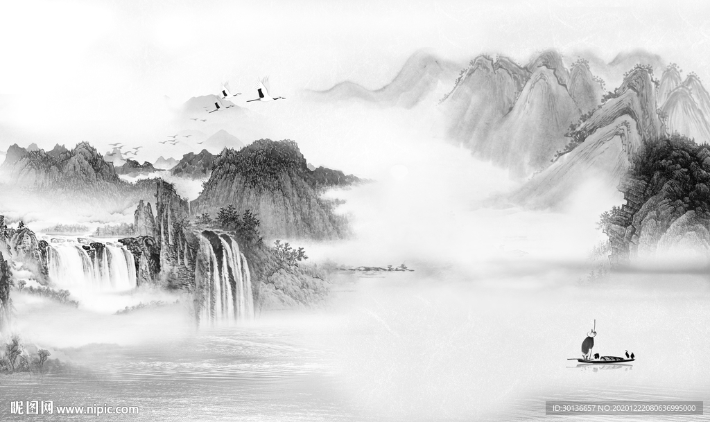 客厅高清意境山水 TIF分层