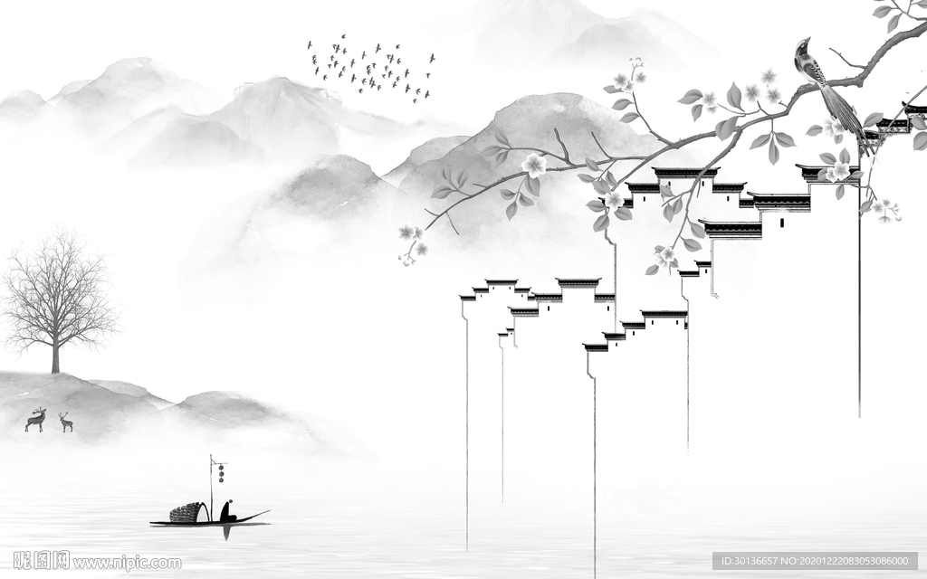 江南高清意境山水 TIF分层