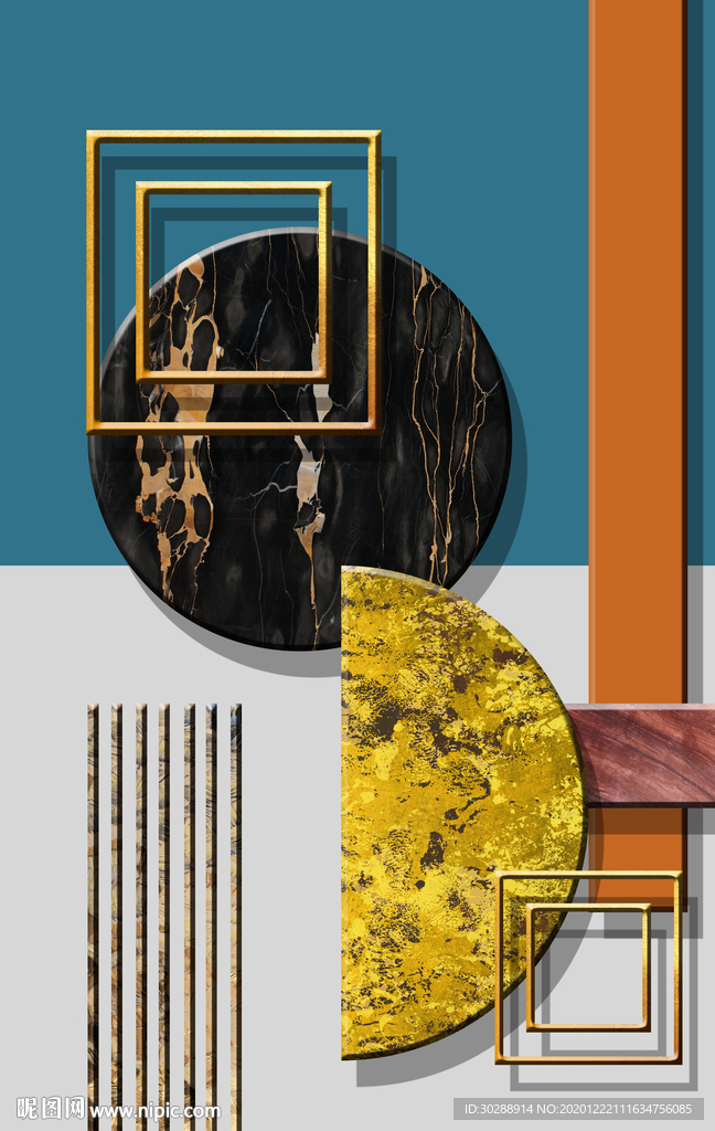 几何玄关装饰画