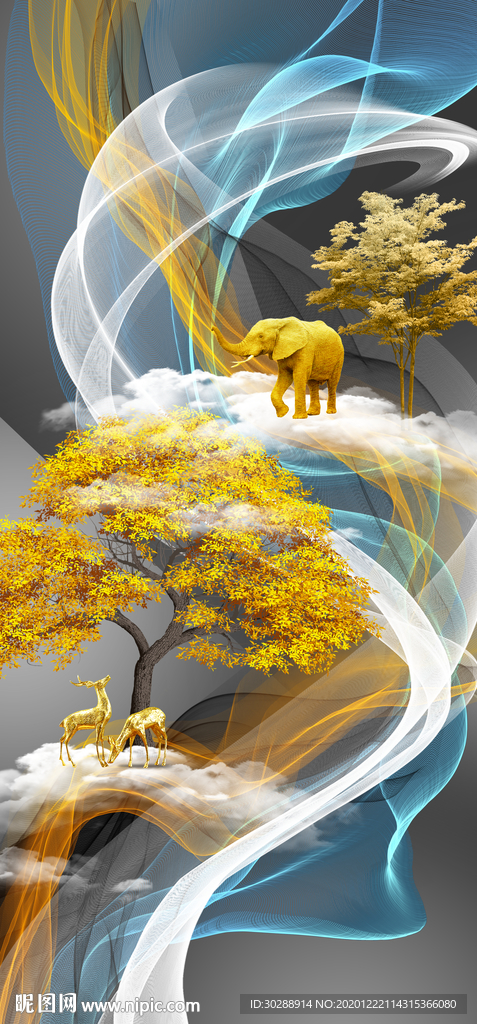 烁金玄关晶瓷画