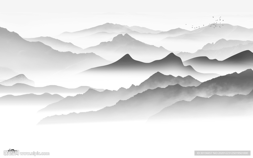 意境高档新款山水 TIF分层