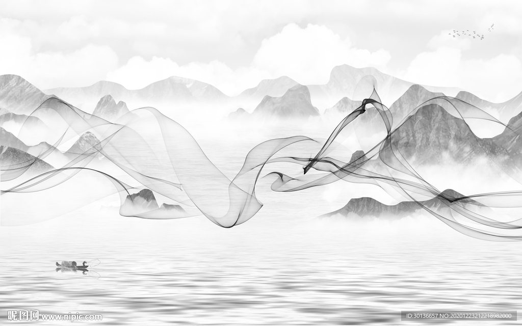 别墅灰色新款山水 TIF分层