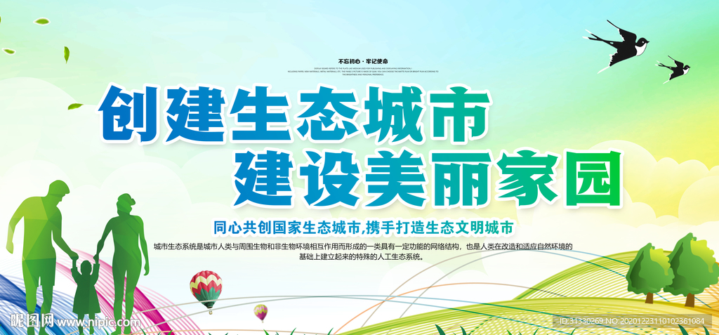 创建生态文明城市宣传展板