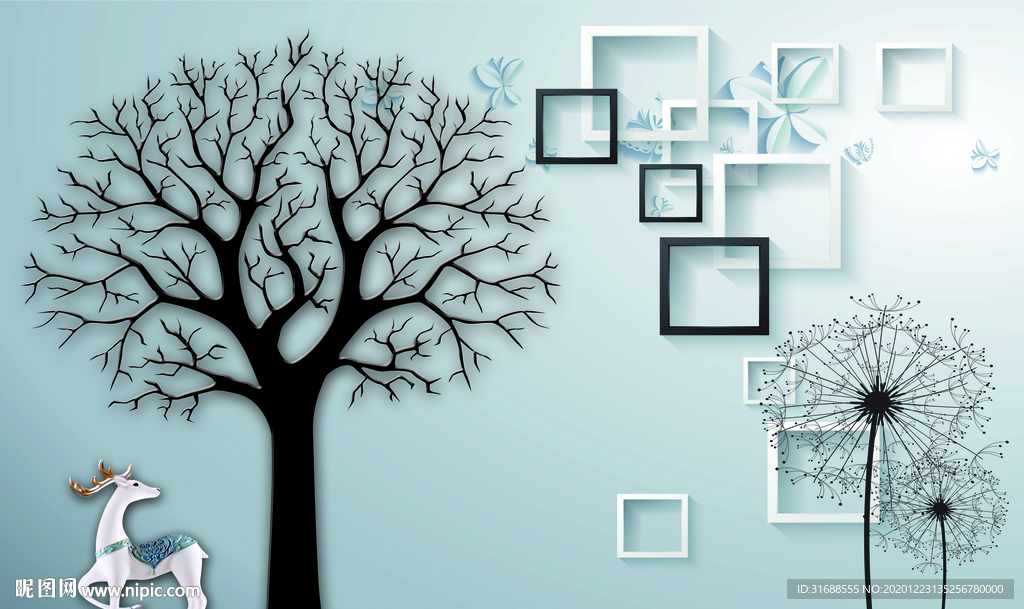 现代电视背景墙