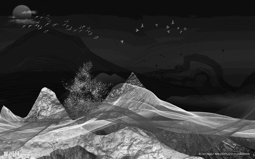 高清 大气别墅山水 TIF分层