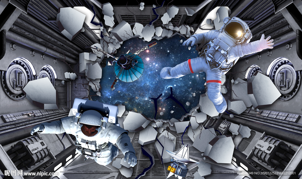 宇宙飞船星空宇宙3d背景墙