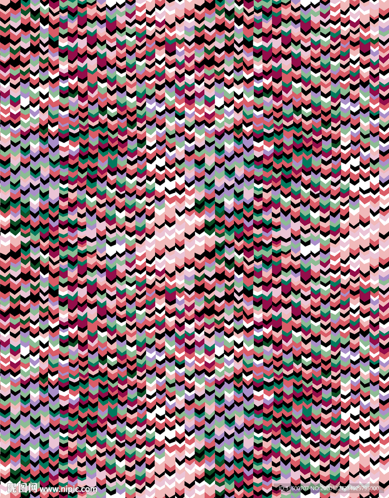 满底定位色块波浪花型图案