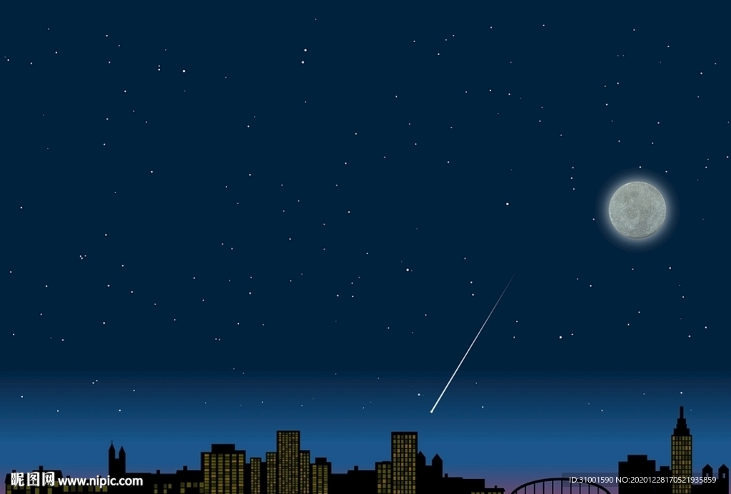 城市夜景矢量图