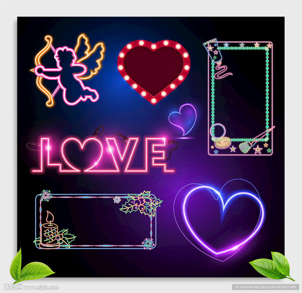 霓虹灯装饰设计元素