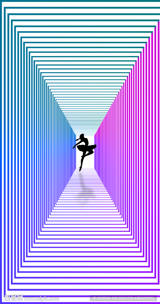 创意时空隧道渐变空间立体背景