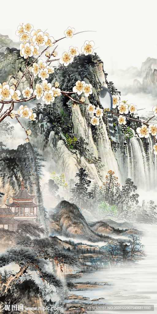 国画中式新玄关画 TIF分层