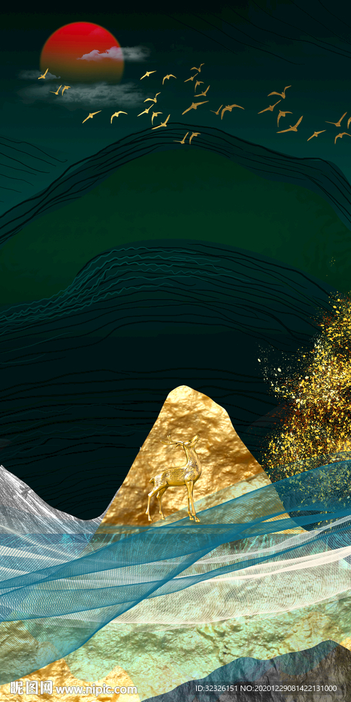 金山 现代玄关画 TIF分层