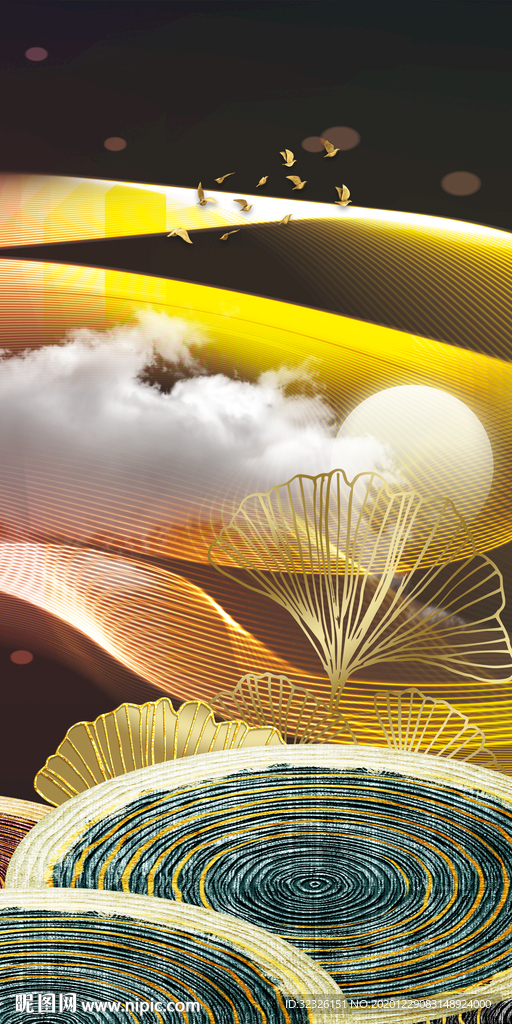 晶瓷现代玄关画 TIF分层