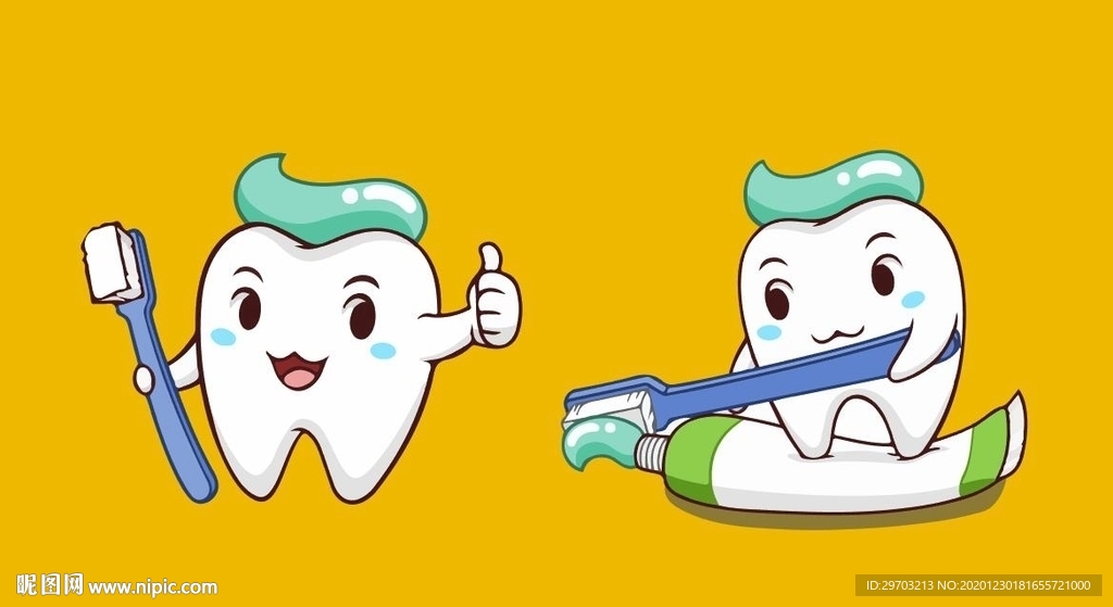 卡通牙齿