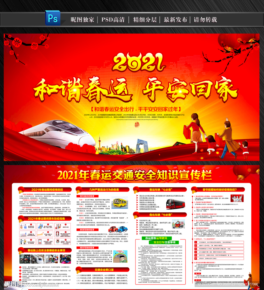 2021春运交通安全知识宣传栏