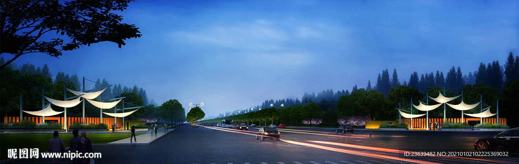 城市道路亮化效果图