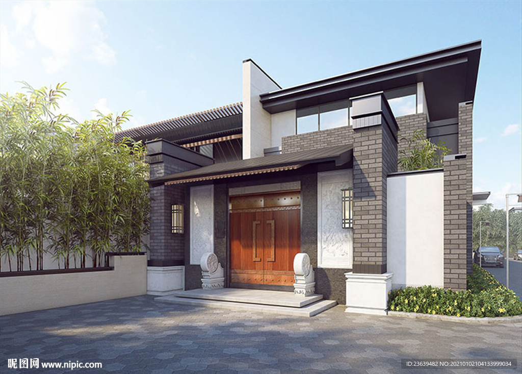 中式别墅效果图